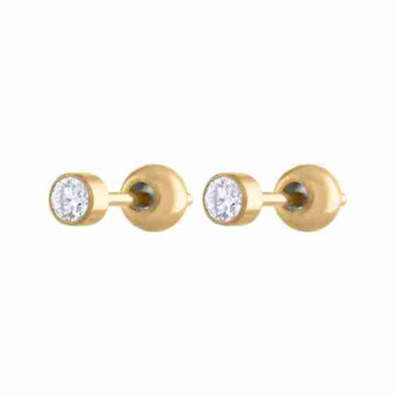 Tiny Crystal Studs In Titanium