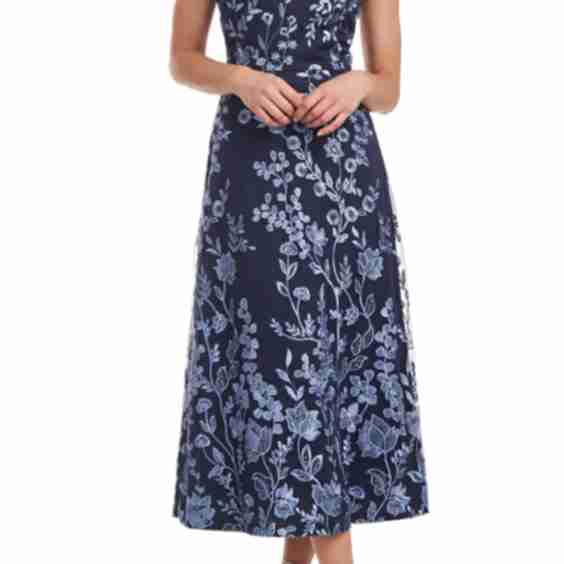 Meredith Floral Embroidery A-Line Dress
