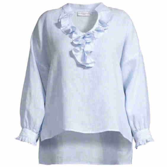 Cordelia Pinstriped Linen Blouse
