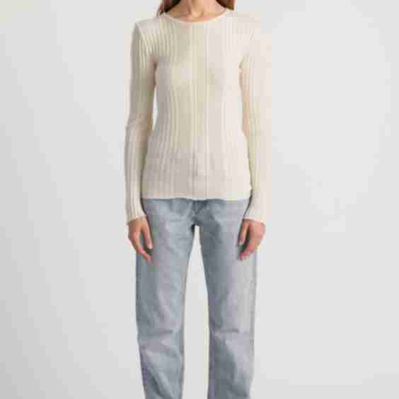 Ribbed Knit Long Sleeve Top