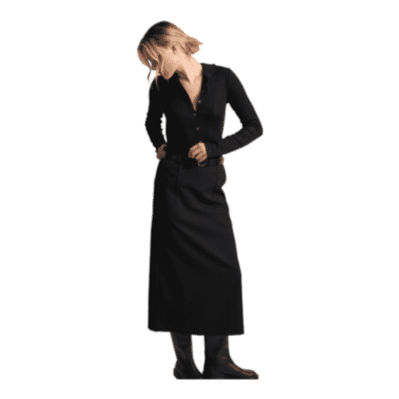 Back Slit Midi Skirt