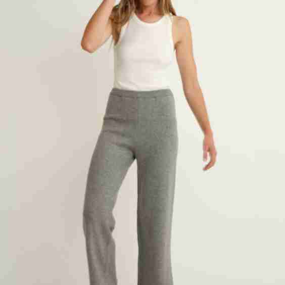 Wool Wide Leg Knit Pants