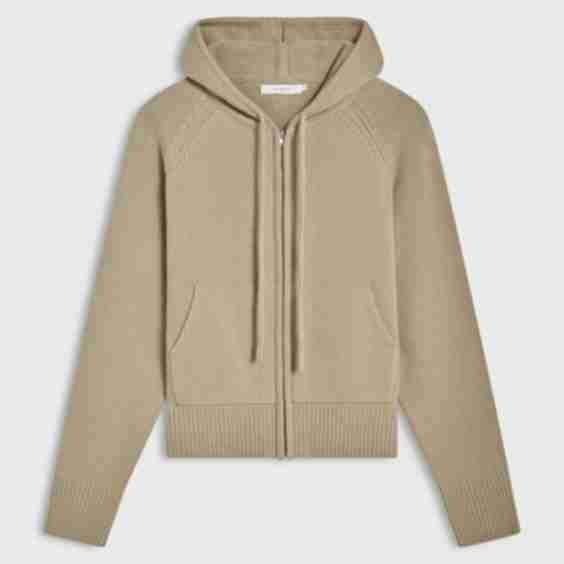Wool Hoodie Zip Up Sweater
