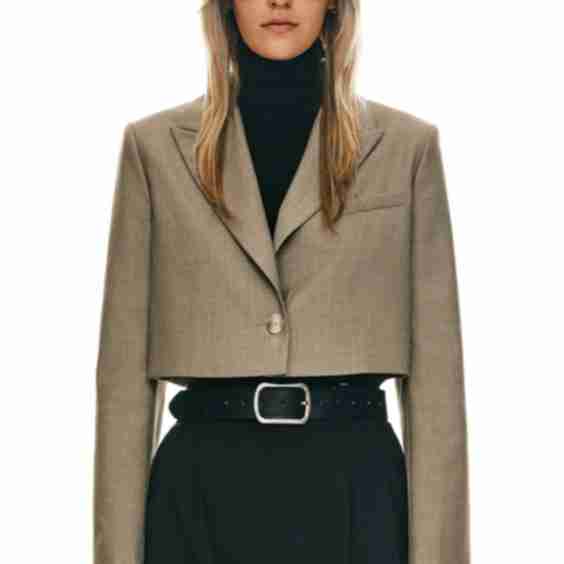 Long Sleeve Cropped Blazer Casual Business