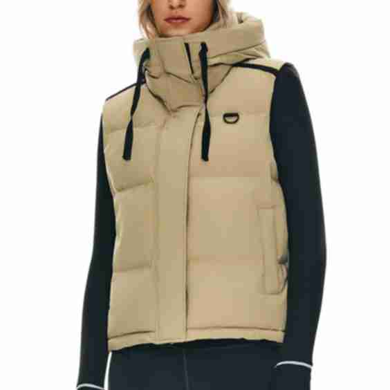 Puffer Down Vest Hooded Cropped Zip Up