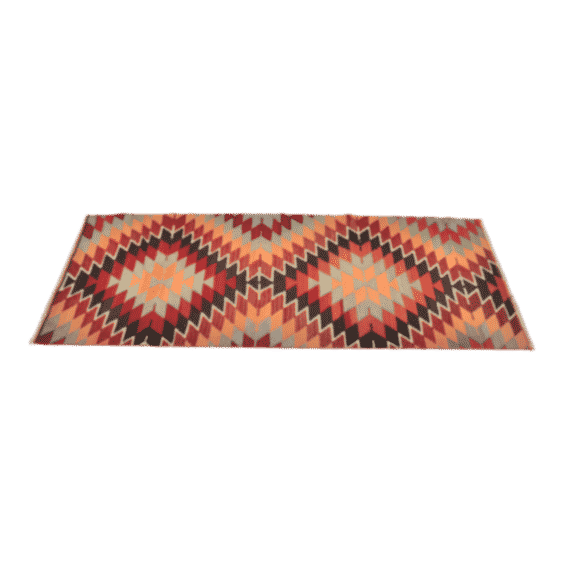 1960s Geometric Design Handmade Kilim Runner