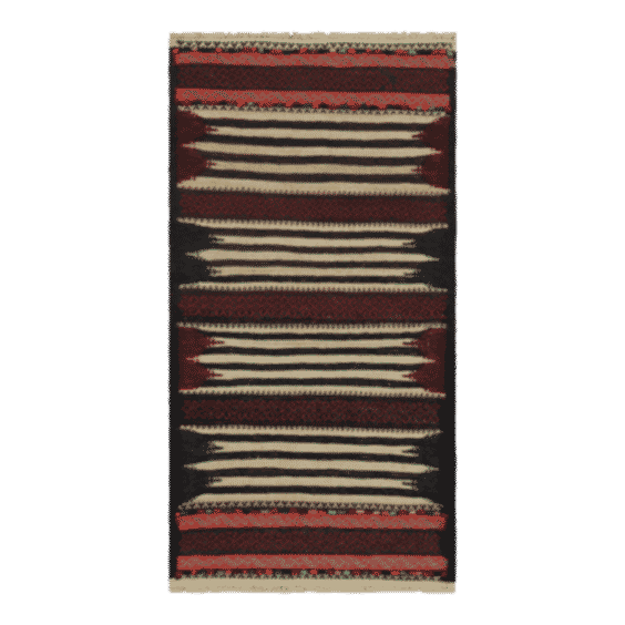 Vintage Afghan Kilim Rug With Polychromatic Stripes