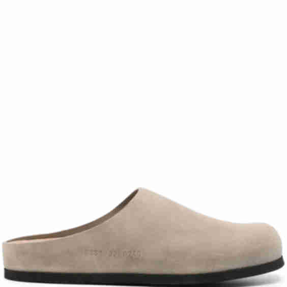 Embossed-Logo Leather Slippers