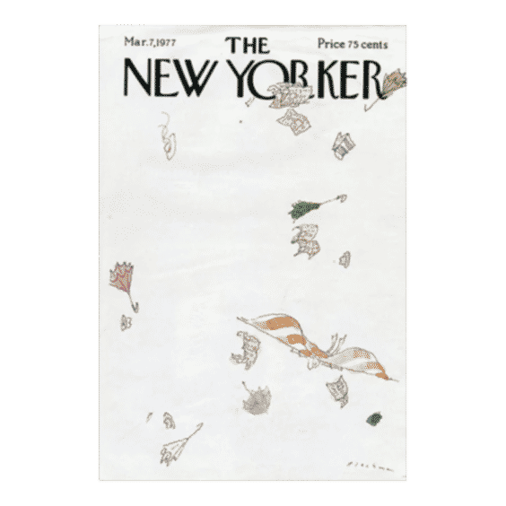 Magazine Cover, March 7 (Robert Blechman), Original Vintage Cover, Spring, Windy Day