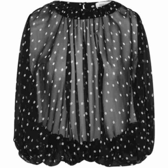 Black Polka Dot Silk Emerge Top