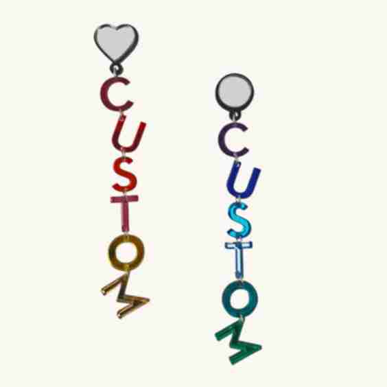Custom Slogan Word Earrings