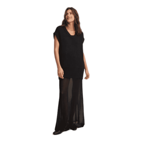 Combined Knit Maxi Dress