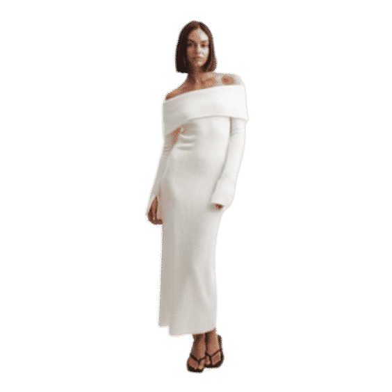 Knitted Overfold Midi Dress