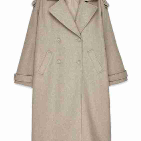 Oversized Lapel Neckline Trench Coat