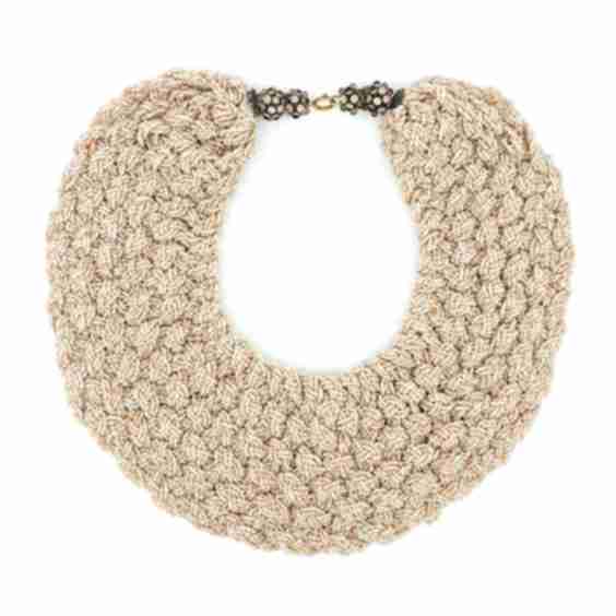 Peach Beaded Collar Necklace
