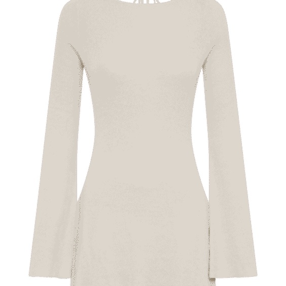Zahra Long Sleeve Open Back Mini Knit Dress