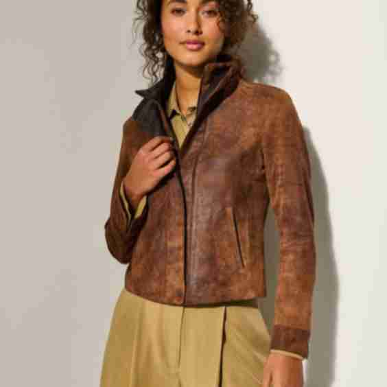 Jenna Distressed Leather Jacket