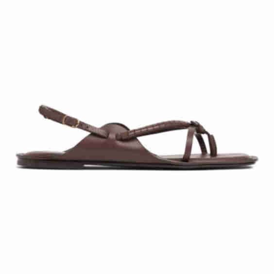 Anais Leather Flat Sandals
