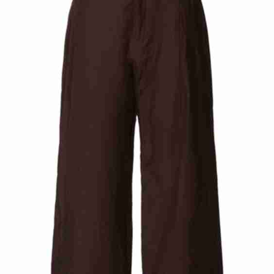 Pleated Organic Cotton Poplin Trousers