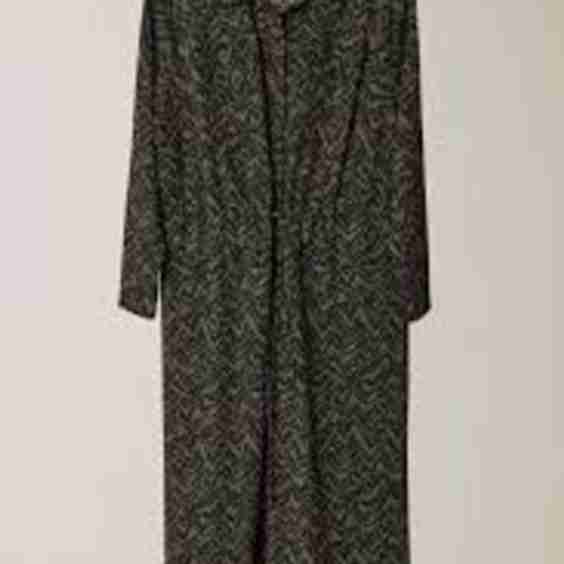 Abstract Print Crepe Midi Shirt Dress