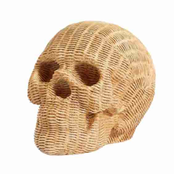 Basketweave Pattern Skull Decoration