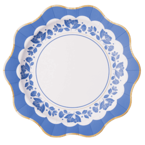 Belle Blue Elegant Floral Dinner Plates