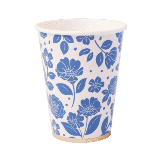 Belle Blue Elegant Floral Cups