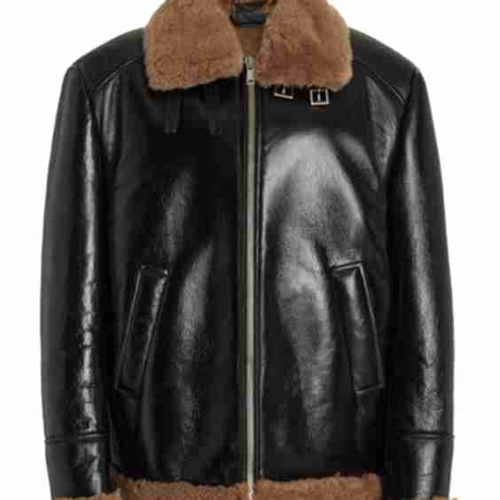 Shearling Leather Bomber Jacket