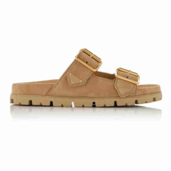 Suede Strap Slides