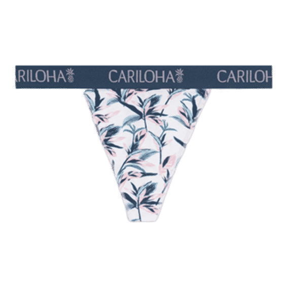 Bamboo Midrise Thong - Caribbean Jade Print