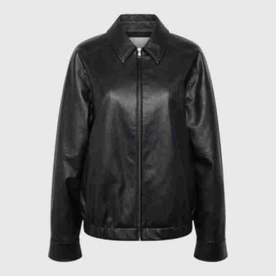 Vegan Leather Bomber Jacket