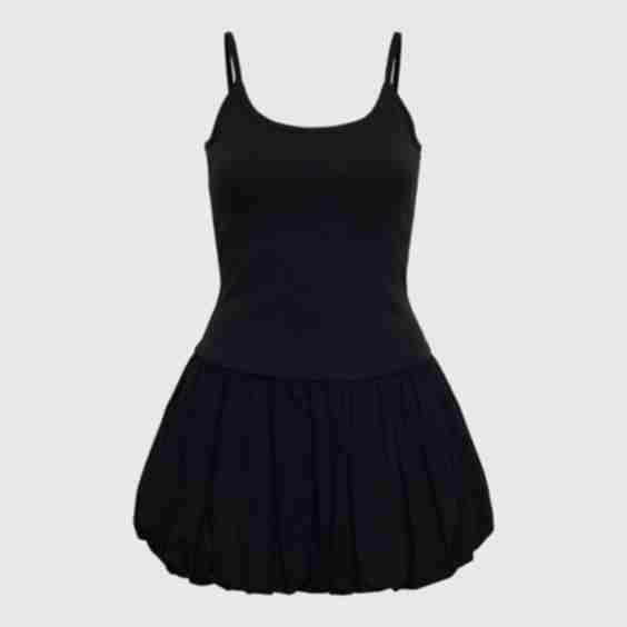Drop Waist Bubble Hem Mini Dress