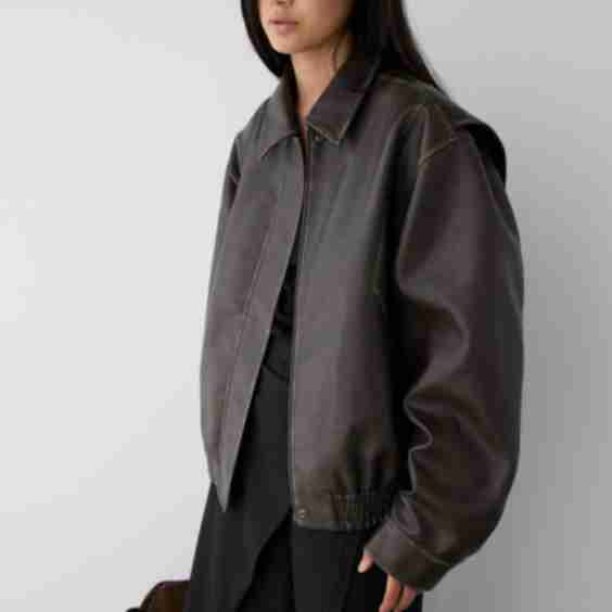 Vintage Inspired Vegan Leather Bomber Jacket