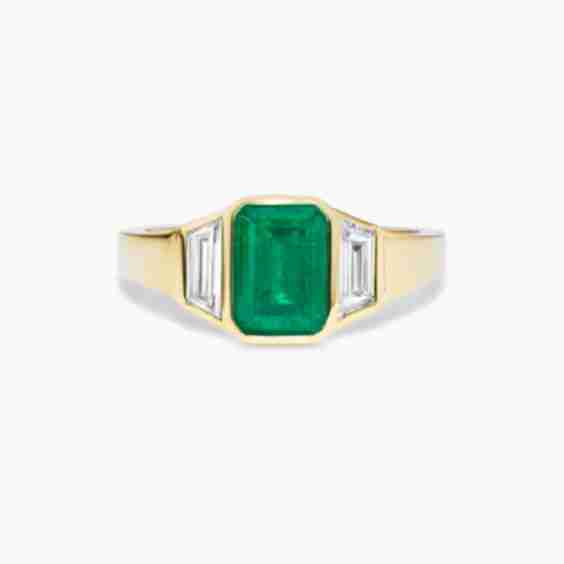 Emerald Three Stone Ring