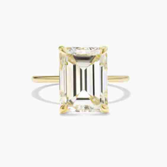 Yellow Diamond Emerald Cut Ring