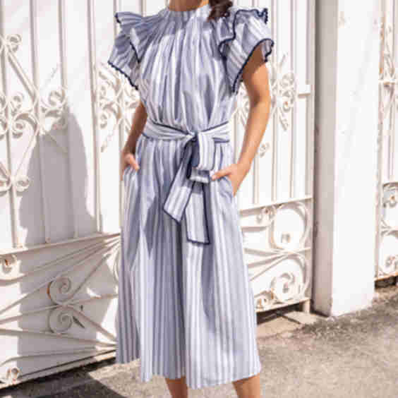 Aranza Rayas Azules Midi Dress