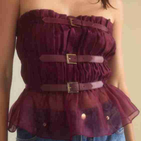 Buckle Up Silk Organza Top