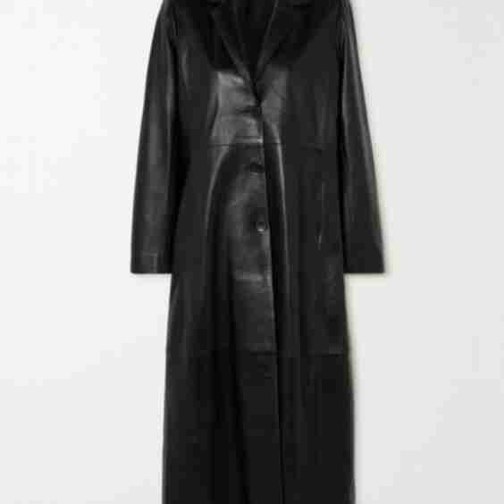 Astrid Paneled Leather Coat