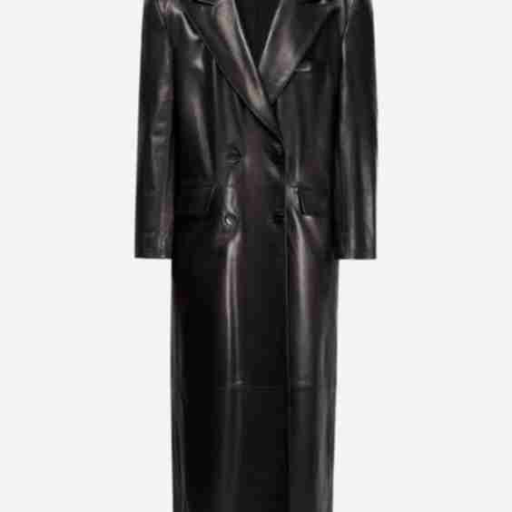 misha Long Leather Coat