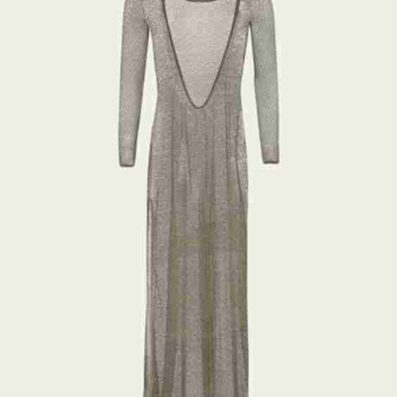 Solid Lexia Sheer Backless Maxi Dress Coverup