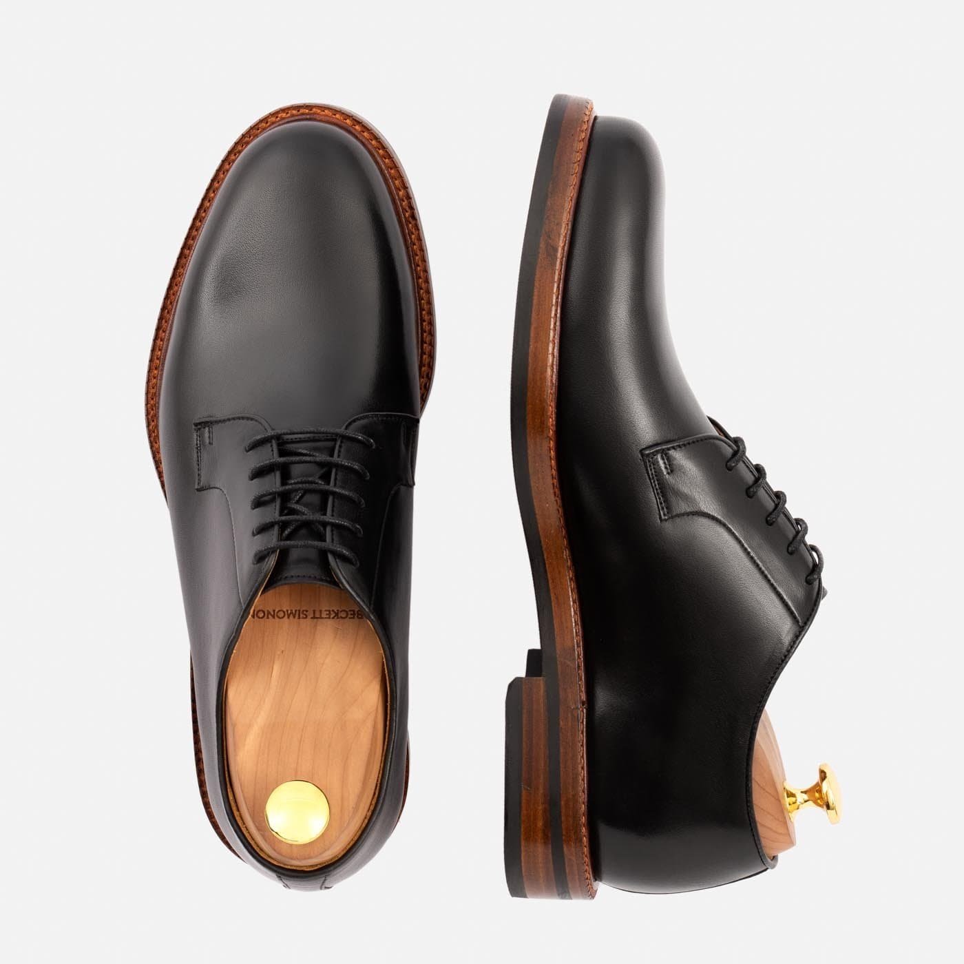 Beckett Simon Split Toe Derbies Mens 10.5 Black Dress Leather Shoes Beckett - Introducing the new Camden Derbies with signature  main image 3