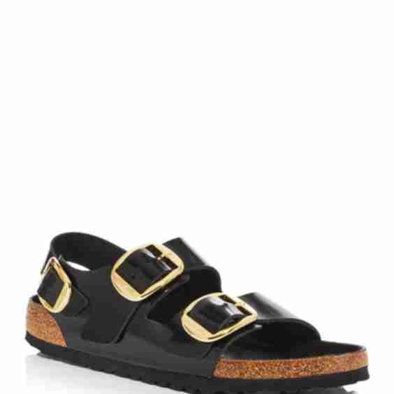 Milano High Shine Big Buckle Sandals