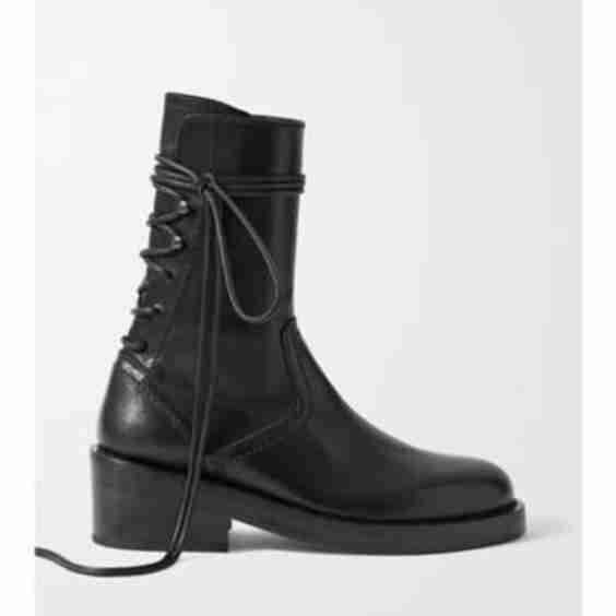 Lace-Up Leather Ankle Boots