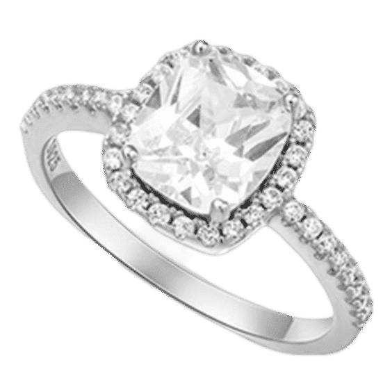 Monica Cushion Cut Moissanite Gold Vermeil Ring with Halo