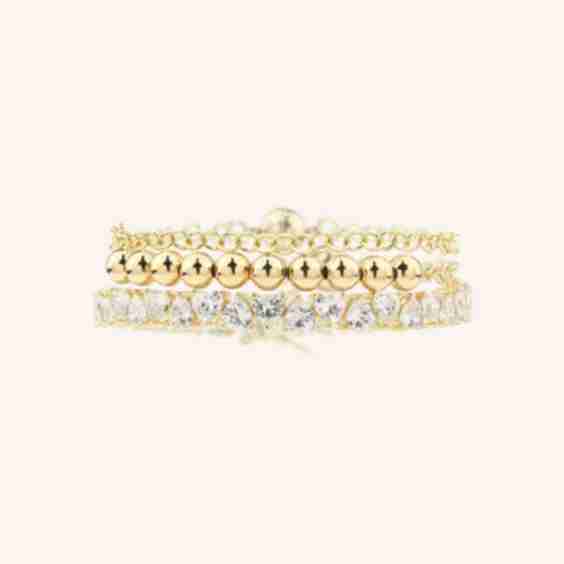 Heart Champagne Crystal Stacking Set