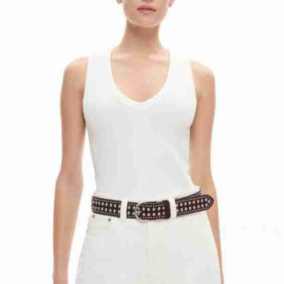 Fine Rib V-Neck Tank Top