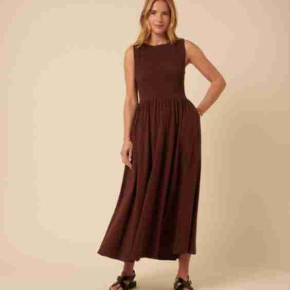 Shirred Bodice Billie Midi Dress