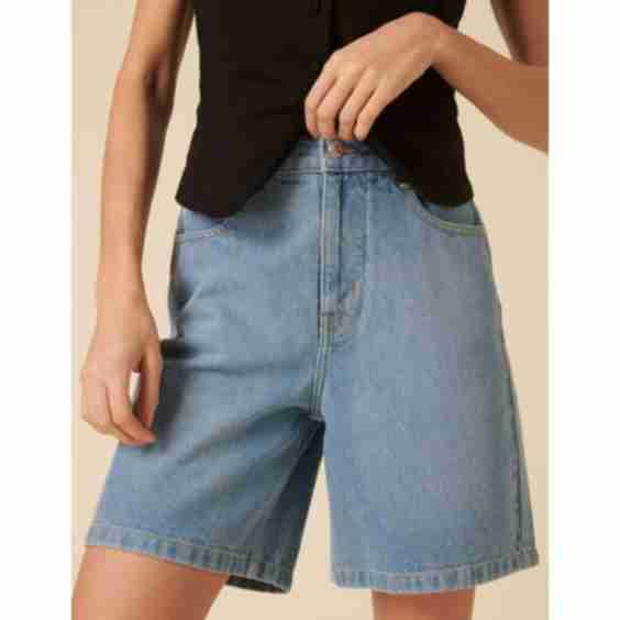 Light Wash Denim Long Shorts