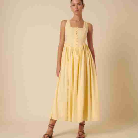 Linen-blend Cora Midi Dress