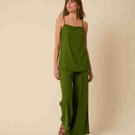 Linen-blend Parker Wide Leg Trousers